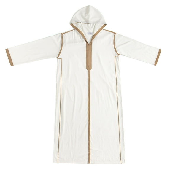 miqiqism Open Front Muslim Clothes for Men Trendy Long Sleeve Islam Middle East Kaftan Islamic Thobe Robe Gown Shirt Dress Arab Wear Comfy Long Coats,Camel,Small