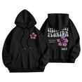 thumbnail image 1 of miqiqism Pink Floral Puff Hoodie for Women 2024 Pink Graphic Hooded Juniors Cute Preppy Sweatshirt Comfy Long Sleeve Drawstring Pullover Tops with Pockets,Black,Large, 1 of 3