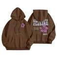 thumbnail image 1 of miqiqism Pink Floral Puff Hoodie for Women 2024 Pink Graphic Hooded Juniors Cute Preppy Sweatshirt Comfy Long Sleeve Drawstring Pullover Tops with Pockets,Brown,Large, 1 of 3