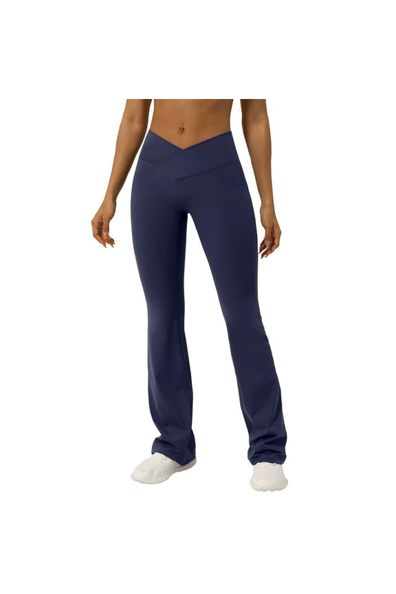 Seamless Butt Lifting Leggings for Women High Waisted Peach Booty Tights Tummy Control Scrunch Gym Biker Yoga Pants Casual Bell Legging Pants,Dark Blue,XX-Large