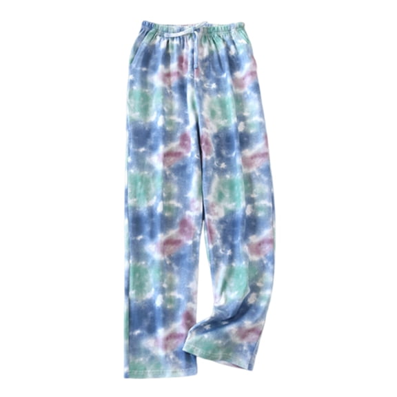 miqiqism Soft Pajama Pants for Women, Wide Leg Comfy Casual Lounge Yoga Capri Pants,High Waist Elastic Drawstring Pants,Trendy Printed Trousers,Green,X-Large