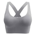 thumbnail image 1 of miqiqism Sports Bra for Women Criss Cross Strappy Bras Seamless High Impact Bralettes Spaghetti Straps Cups Comfort Wirefree Underwear,01_Gray,Large, 1 of 6