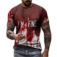 thumbnail image 1 of miqiqism Vintage Shirt for Men Bloody Cloth Tshirts Funny Shirts Gift Casual Slim Fit Tops Fashion Party Blouses,Wine,4X-Large, 1 of 5