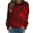 thumbnail image 1 of miqiqism Vintage Sweatshirts for Women Trendy Long Sleeve Shirts Juniors Comfy Crewneck Loose Blouses Casual Pullover Tee Sweatshirt Tops Fall Tunic Clothes 2024,R#03_Red,Medium, 1 of 3