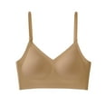 thumbnail image 1 of miqiqism Womam Soft Seamless Bra Lady Racerback Low Impact Brassiere Racerback Convertible Straps Tshirts Bras for Teen Girls Regular Wire Free Basic Bra,01_Khaki,X-Large, 1 of 3