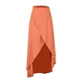 thumbnail image 1 of miqiqism Woman Flowey Dresses High Waisted Skirts Teen Girls Irregular Hem Dresses,01_Orange,Large, 1 of 4