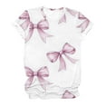 thumbnail image 1 of miqiqism Women Cute Heart Shirts Trendy Bow Short Length Sleeve Tshirts Teen Girls Casual Round Neck Pullover Tops Juniors Summer Loose Tunic Outfit Valentine's Day,#11_Multicolor,XXXL, 1 of 2