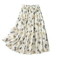thumbnail image 1 of miqiqism Women High Waisted Dress Casual Long -Length Skirts Boho Floral Clothes,04_White,Medium, 1 of 6
