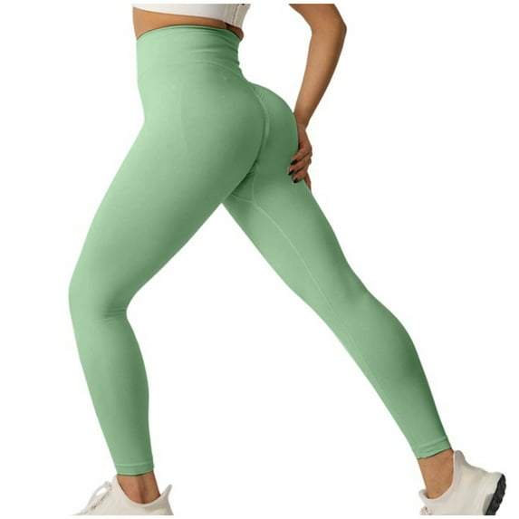 miqiqism Women Solid Yoga Pants Casual Elastic Hip-Lifting and Tummy-Tightening Trousers Fashion High Waist Sweatpant Slim Fit Yoga Sweatpant,Green,Large