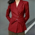 thumbnail image 1 of miqiqism Women's Casual Trench Cardigans Teen Girls Cozy Long Sleeve Lapel Button Down Belted Jacket Juniors Outerwear Peacoat with Pockets Casual Solid Clothing,Wine,Small, 1 of 5