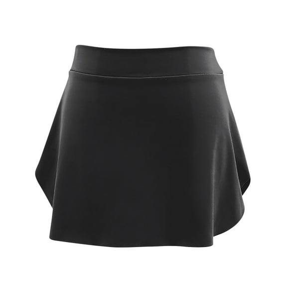 miqiqism Women's Half-length Skirts Ballet Skirt Gymnastics Exercise Dress Skirt Fashion Hip Scarf Soft Skirts for Lady,01_Black,XX-Large