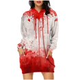 thumbnail image 1 of miqiqism Women's Halloween Hooded Dress Trendy Blood Tie Dye Hoodies Dresses with Pocket Casual Oversize Pullover Sweatshirt Dress Winter Fall Outfits 2024,R#07_Red,Small, 1 of 5