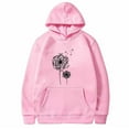 thumbnail image 1 of miqiqism Women's Long Sleeve Hooded Juniors Trendy Floral Printed Drawstring Hoodies Sweatshirt Teen Girls Casual Loose Lightweight Pullover Tops with Pocket,Pink,X-Large, 1 of 2