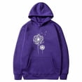 thumbnail image 1 of miqiqism Women's Long Sleeve Hooded Juniors Trendy Floral Printed Drawstring Hoodies Sweatshirt Teen Girls Casual Loose Lightweight Pullover Tops with Pocket,Purple,Large, 1 of 2