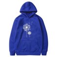 thumbnail image 1 of miqiqism Women's Long Sleeve Hooded Juniors Trendy Floral Printed Drawstring Hoodies Sweatshirt Teen Girls Casual Loose Lightweight Pullover Tops with Pocket,Dark Blue,X-Large, 1 of 2