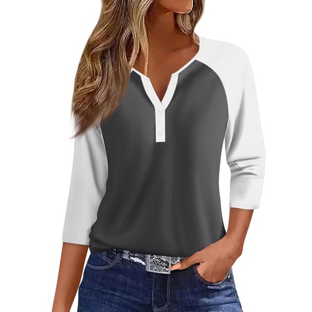 miqiqism Women's Raglan Long Sleeve TShirt Casual Loose Fit Blouse