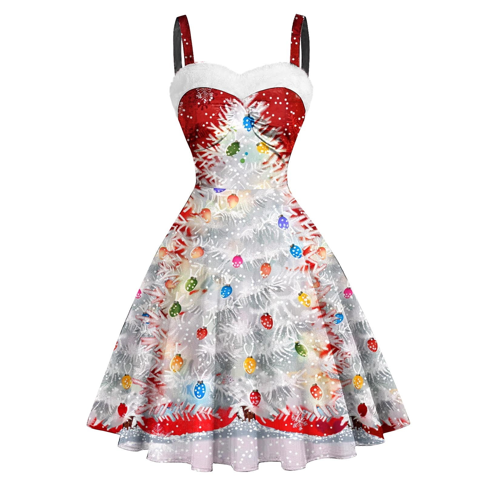 miqiqism Women's Vintage Christmas Dress Trendy Print Sleeveless A-Line  Party Midi Dresses Juniors Fashion Spaghetti Strap Suspender  Skirt,W#02_White,XX-Large - Walmart.com