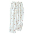 thumbnail image 1 of miqiqism Women's Yoga Lounge Pants Fashion Comfy Wide Leg Pajama Pants Juniors Casual Cute Printed Trouser Pant Cozy Yoga Capri Trouser Pant,White,Medium, 1 of 2