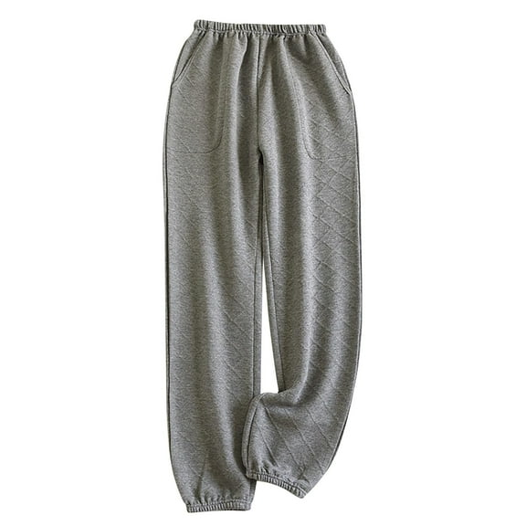 miqiqism Womens Cozy Soft Fuzzy Pants Warm Winter Loungewear Causal High Waisted Pjs Pants Trendy Thick Fuzzy Causal Loungewear Trousers,Gray,Large