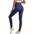 thumbnail image 1 of miqiqism Womens Yoga Leggings Tummy Control Yoga Pants High Waist Buttery Soft Workout Leggings Casual Solid Color Yoga Pants,Blue,X-Large, 1 of 4