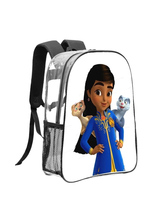 mira royal detective Pattern Transparent Backpack Lightweight And fashionable Showcasing Personality And Leading The Trend