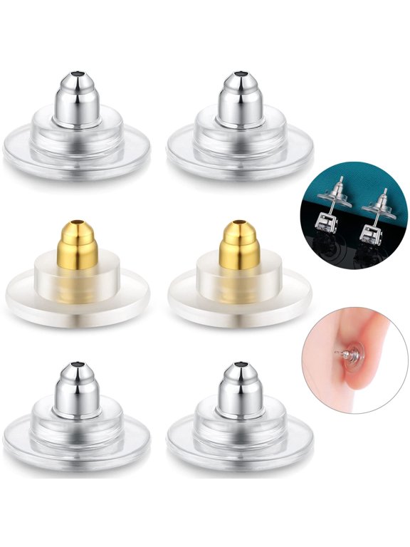 10 Pairs Earring Backs, Hypoallergenic Secure Stoppers for Stud Earrings