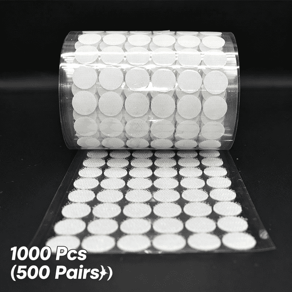 mirlewaiy 1000 Pcs (500 Pairs) Self Adhesive Round Hook And Loop Dots, 15Mm White Circle Sticky Velcro Dots For Crafts