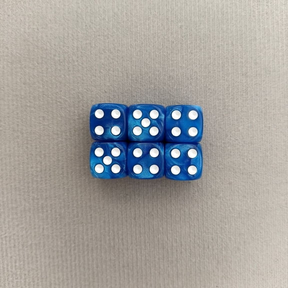 mirlewaiy 10Pcs D6 Dice, 16mm Acrylic Polyhedral Dice for Tabletop GamesBlue