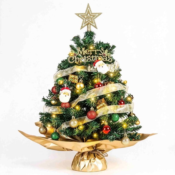mirlewaiy 23.6 Inch Mini Snow Frosted Christmas Tree, Tabletop ...