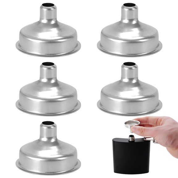 mirlewaiy 4 Pcs Stainless Steel Mini Funnels, Spill-Free Design for Essential Oil, Perfume, Liquor, Lip Balm, Spice Powder & Bottles