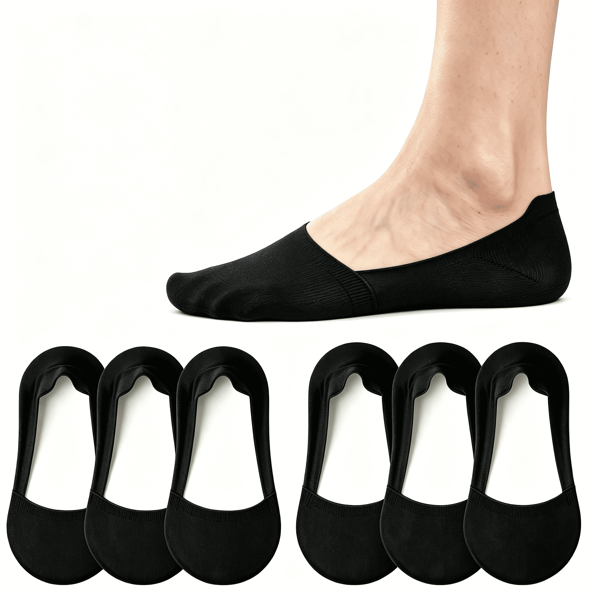 mirlewaiy 6 Pairs Women Summer Ice Silk No Show Socks, Thin Invisible ...
