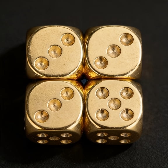 mirlewaiy 6Pcs Solid Brass Dice Set, Polished Heavy Metal Dice for Mahjong, Pub Bar Game Accessories
