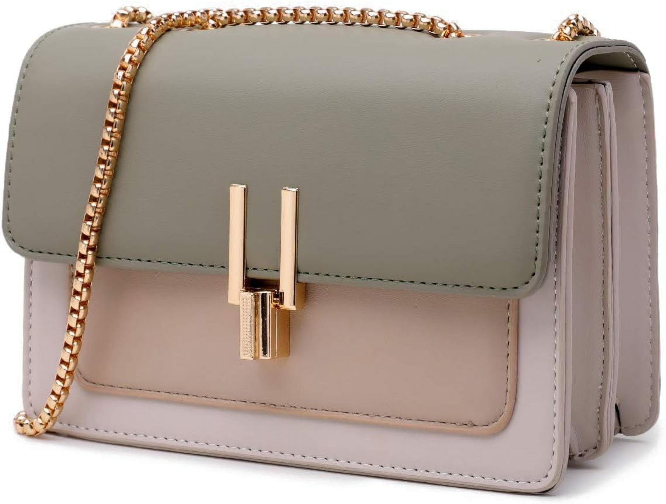 mirlewaiy Color-Block Crossbody Bags for Women Leather Cross Body Purses Cute Designer Handbags Shoulder Bag Medium Size