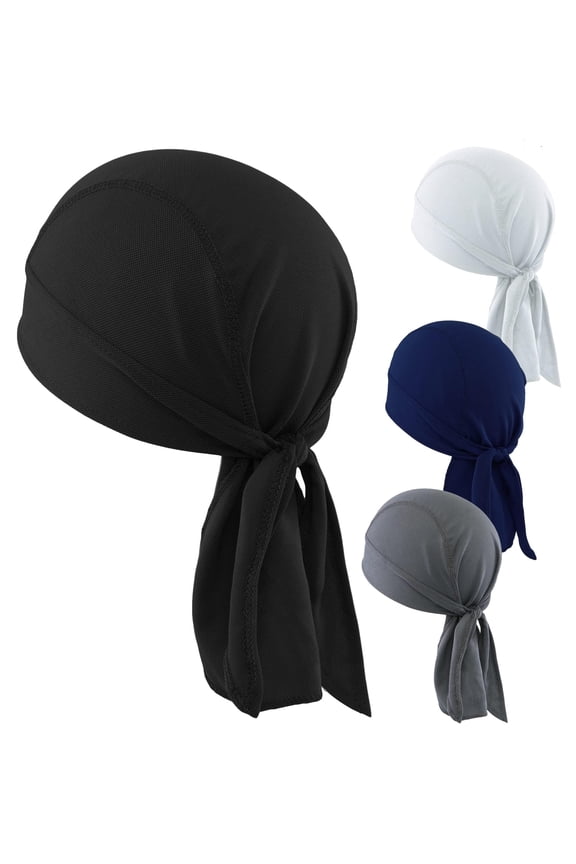 Cooling Helmet Liner Skull Cap, Breathable Biker Do Rag Bandana Headwrap for Motorcycle Men