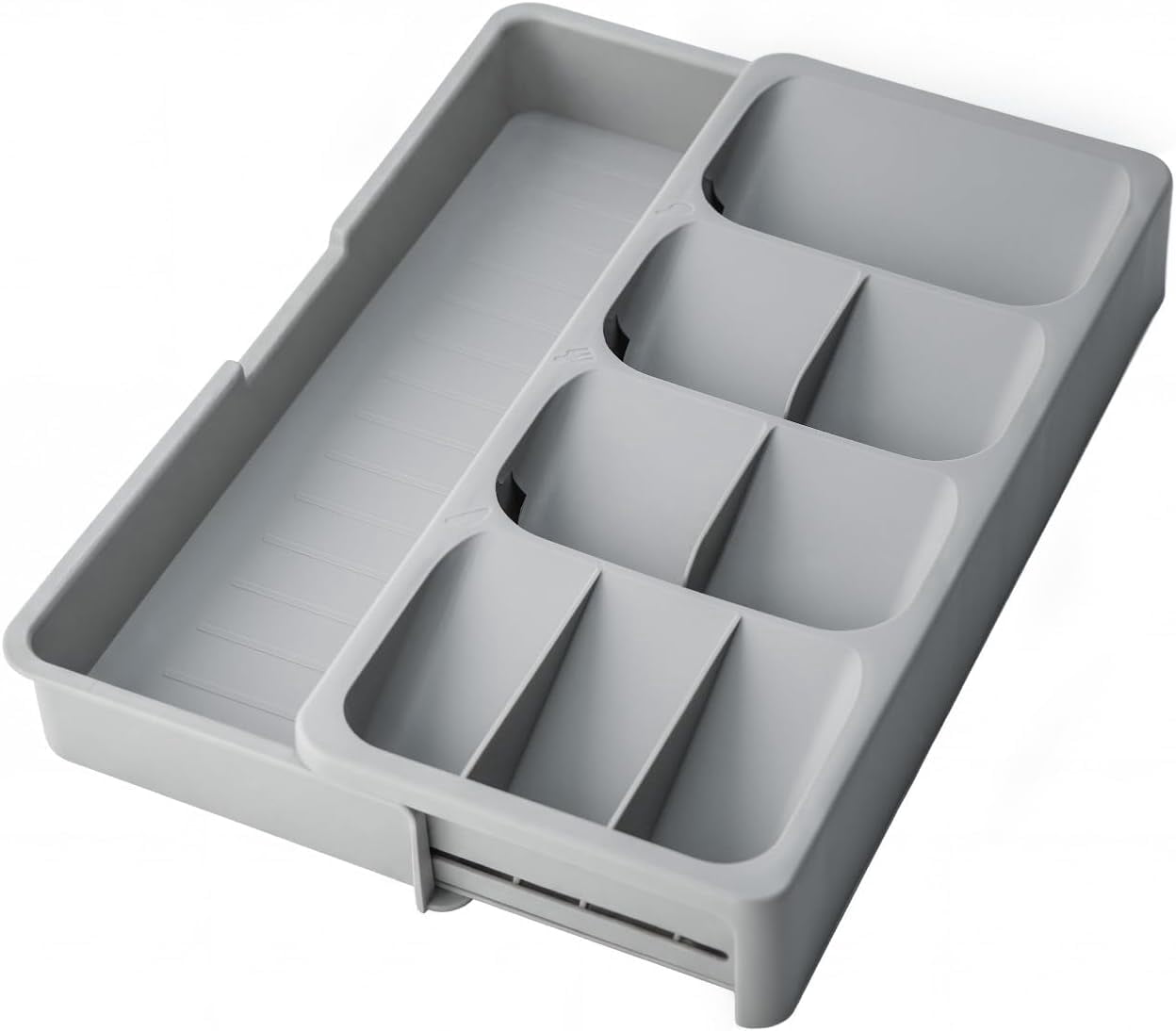 mirlewaiy Expandable Silverware Drawer Organizer Tray, Adjustable Utensil Holder for Kitchen Drawers, BPA-Free Plastic Cutlery and Flatware Storage Divider
