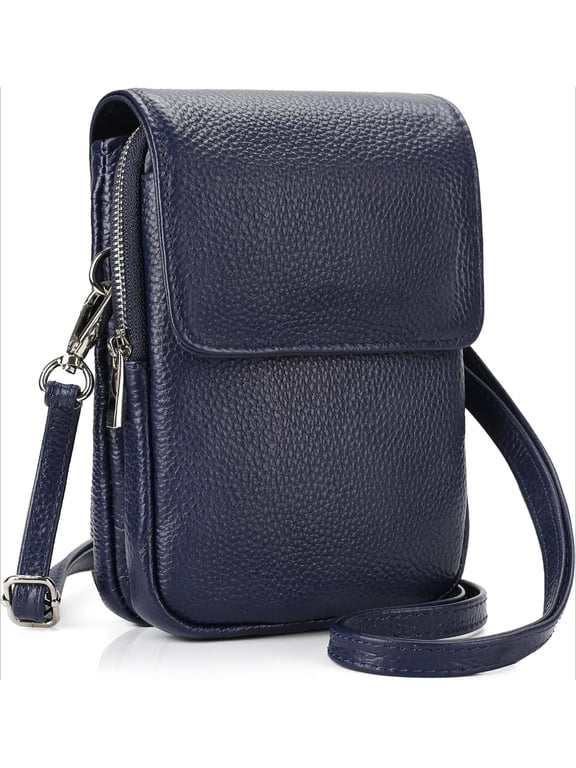 Genuine Leather Small Crossbody Bags for Women, Cell Phone Cross body Purse Bag with RFID Blocking Card Slots
