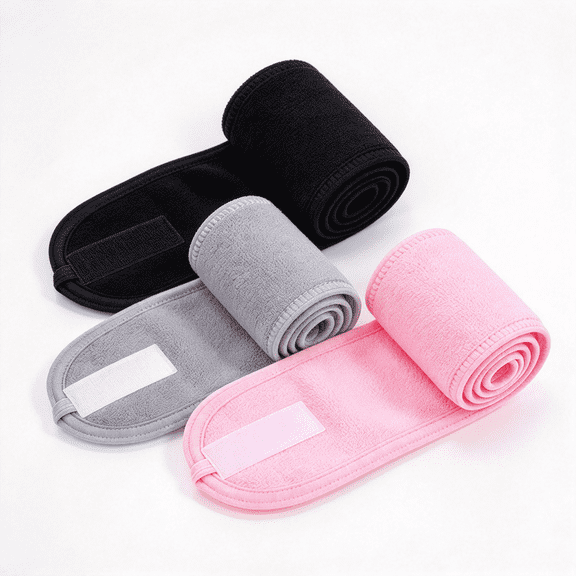mirlewaiy Hook and Loop Facial Headband, Adjustable Women Hair Band for Face Washing Makeup Yoga Sports Skincare