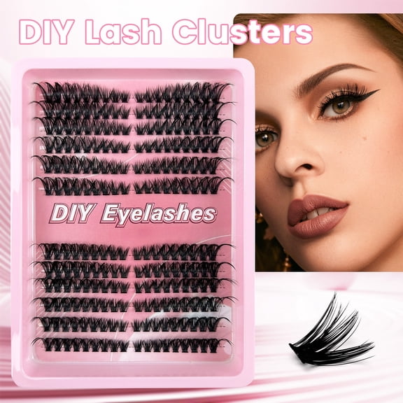 mirlewaiy Individual Cluster Eyelashes, 50D Wispy Fluffy DIY Segment Lash Extensions