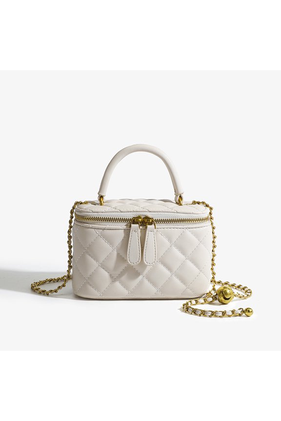 Mini Quilted Box Crossbody Bags for Women, Small Square Designer Clutch Purses with Adjustable Chain Strap