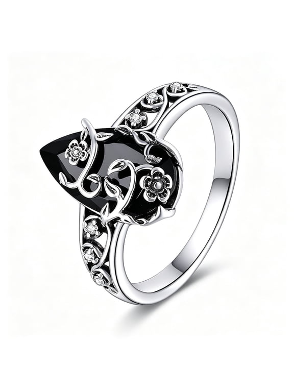 Retro Floral Ring - Simple Women's Vintage Flower Band Jewelry