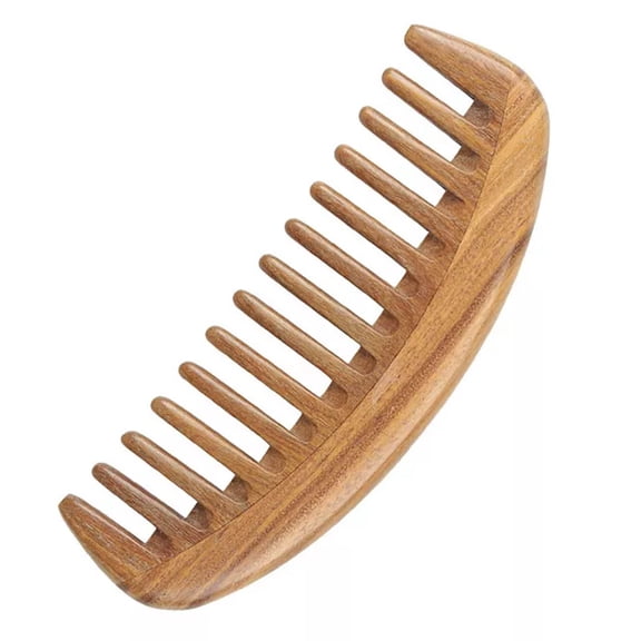 mirlewaiy Scented Green Sandalwood Wide Tooth Comb, Detangler for Curly Thick Natural Hair(No Handle, Scented Wood)