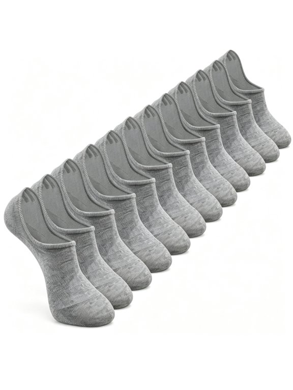 Unisex No Show Socks, Summer Thin Ice Silk Breathable Non‑Slip Invisible Low Cut Socks 6‑Pairs Pack