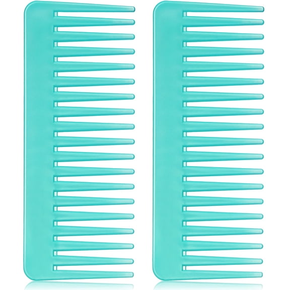 mirlewaiy Wide Tooth Detangling Comb, No Handle Large Comb for Curly Wet & Dry Hair(White, Cyan)