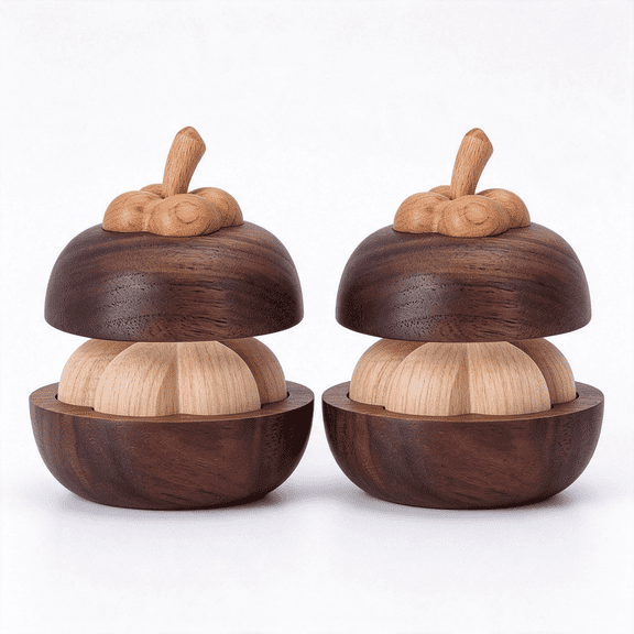 mirlewaiy Wood Passive Essential Oil Diffuser, Creative Mangosteen Aromatherapy Desktop Ornament