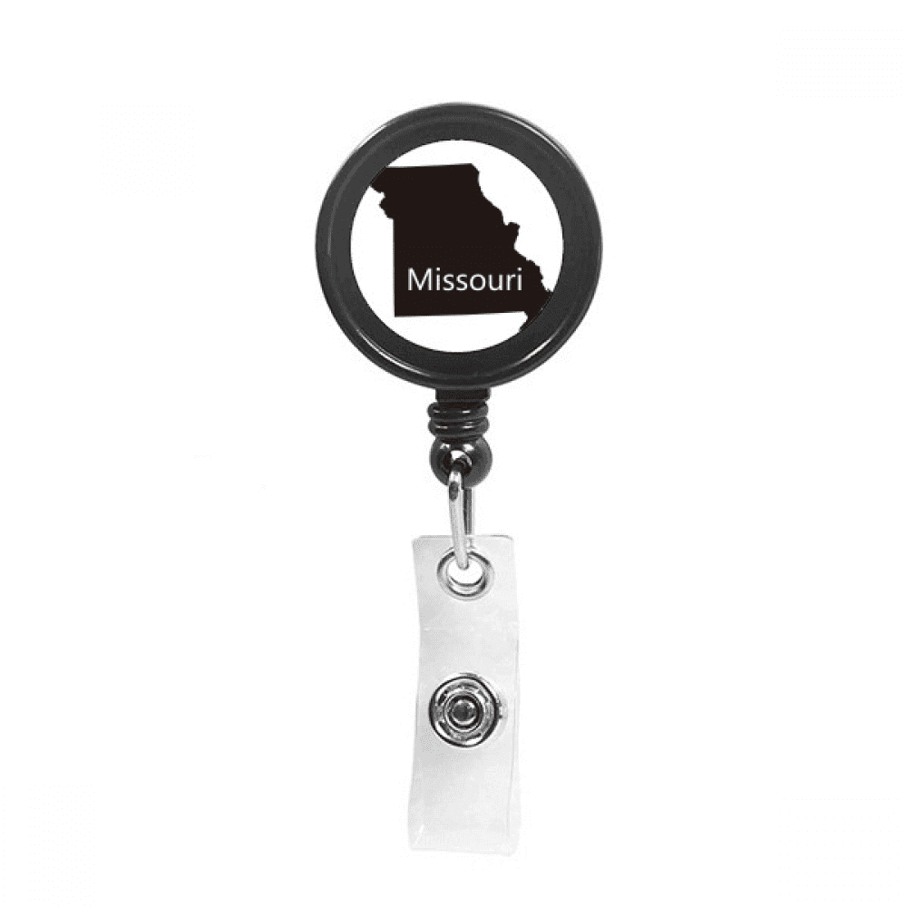 missouri ameusa map outline Retractable Keychain Badge Holder ID Badge