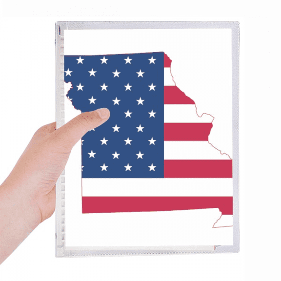 missouri usa map stars and stripes flag shape notebook loose diary refillable journal statiry