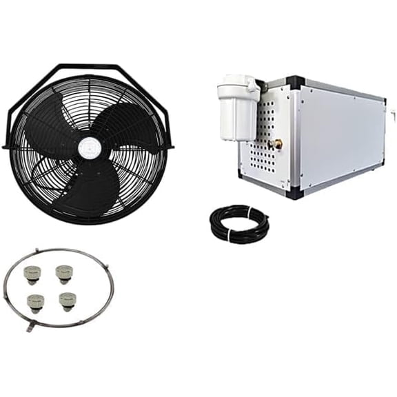MistCooling High Pressure Misting System, 18 Inch Outdoor Fan with 1500 PSI Misting Pump, 1 ft, Residential, Restaurant and Industrial Misting
