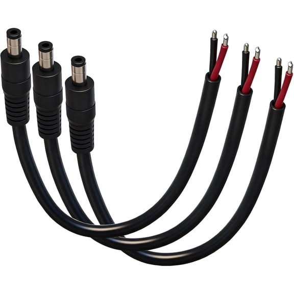 mistyhony 0.8ft 16AWG DC5525 Power Terminal Cable, DC 5.5mm×2.5mm Male Barrel Jack Connector, for CCTV Surveillance Camera, DVR, LED Light Strips, and Other DIY Power Cable Repairs,3-Pack