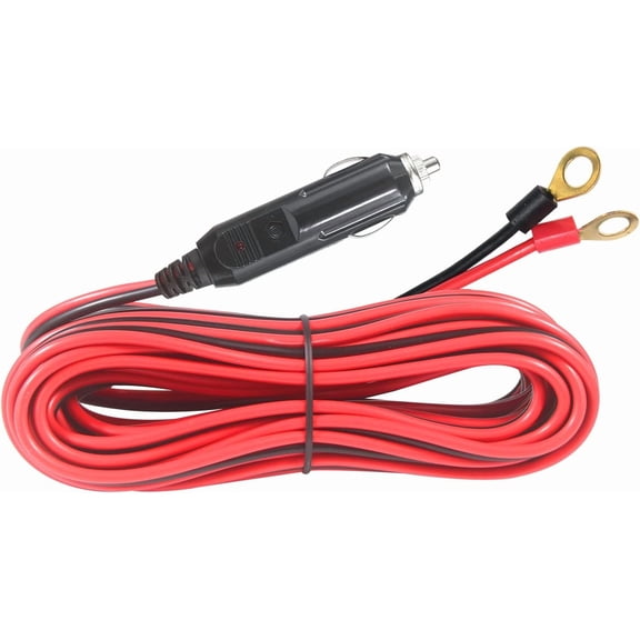 mistyhony 16AWG 13FT Male Cigarette Lighter Plug to Eyelet Terminal Cord, 15A Fuse Protected 12V-24V Heavy Duty Power Cable with LED Indicator for Power Inverter Car Truck Automotive Devices