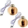 thumbnail image 1 of mistyhony 2 Pcs Polished Metal Desktop Lamp Base E26 E27 Screw Light Bulb Holder Sockets Night Light Base Lamp Replacement for Holding Bulb 6 Feet Cord on Off Switch Plug(Black), 1 of 6